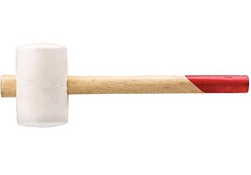 Киянка резиновая белая, деревянная ручка 60 мм