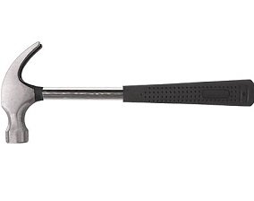 Молоток-гвоздодер, металлическая ручка, резиновая рукоятка, 27 мм, 450 гр