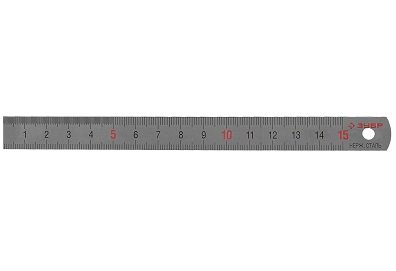 Линейка ЗУБР "ЭКСПЕРТ" нержавеющая, узкая, двусторонняя, непрерывная шкала 1/2мм, длина 0,15 м, толщина 0,5 мм