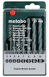 Набор сверл по бетону 8 шт. (D 3-10 мм) НМ classic Metabo