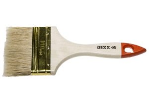 Кисть флейцевая DEXX "ПРАКТИК" , деревянная ручка, натуральная щетина, индивидуальная упаковка, 100м