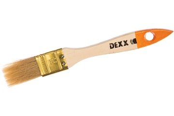 Кисть флейцевая DEXX "ПРАКТИК" , деревянная ручка, натуральная щетина, индивидуальная упаковка, 25мм