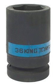 Головка торцевая ударная глубокая шестигранная 1", 36 мм KING TONY 843536M