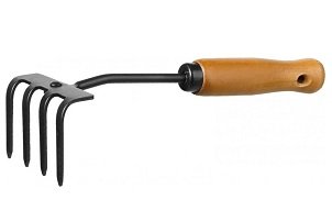 Грабли 4-хзубые "PROLine" с деревянной ручкой, GRINDA 421515, 64х100х270мм
