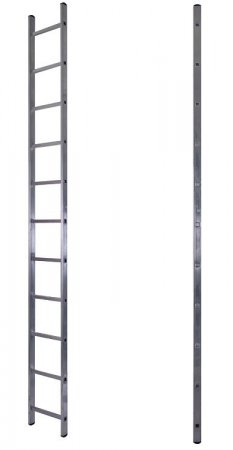 Лестница односекционная алюминиевая; Н3080мм; 11 ступеней, 3, 9 кг STAIRS