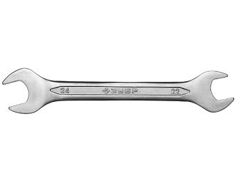 Ключ ЗУБР "МАСТЕР" гаечный рожковый, Cr-V сталь, хромированный, 22х24мм