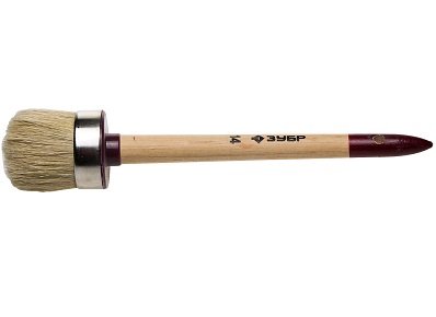 Кисть круглая ЗУБР "УНИВЕРСАЛ - МАСТЕР", светлая щетина, деревянная ручка, №14, 50мм