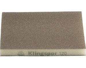 Губка шлифовальная двухсторонняя Klingspor SW501 123X96X12,5мм, Р120, зерно электрокорунд
