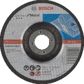 Диск отрезной по металлу Bosch 125х2,5х22,2 мм, вогнутый, Standard
