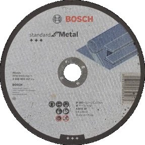Диск отрезной по металлу Bosch 180х3х22,2 мм, прямой, Standard