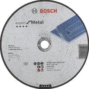 Диск отрезной по металлу Bosch 230х22,2х3 мм, К24 прямой