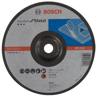 Диск шлифовальный Bosch по металлу 230х6х22,2 вогнутый