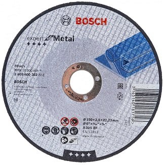 Диск отрезной по металлу, нерж.стали, камню, мрамору, пластмассе Bosch 105х1,0х16,0 мм